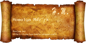 Homolya Márk névjegykártya